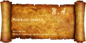 Makkos Anett névjegykártya
